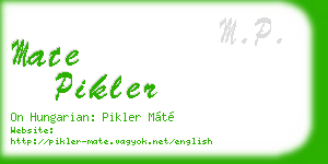 mate pikler business card