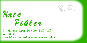 mate pikler business card